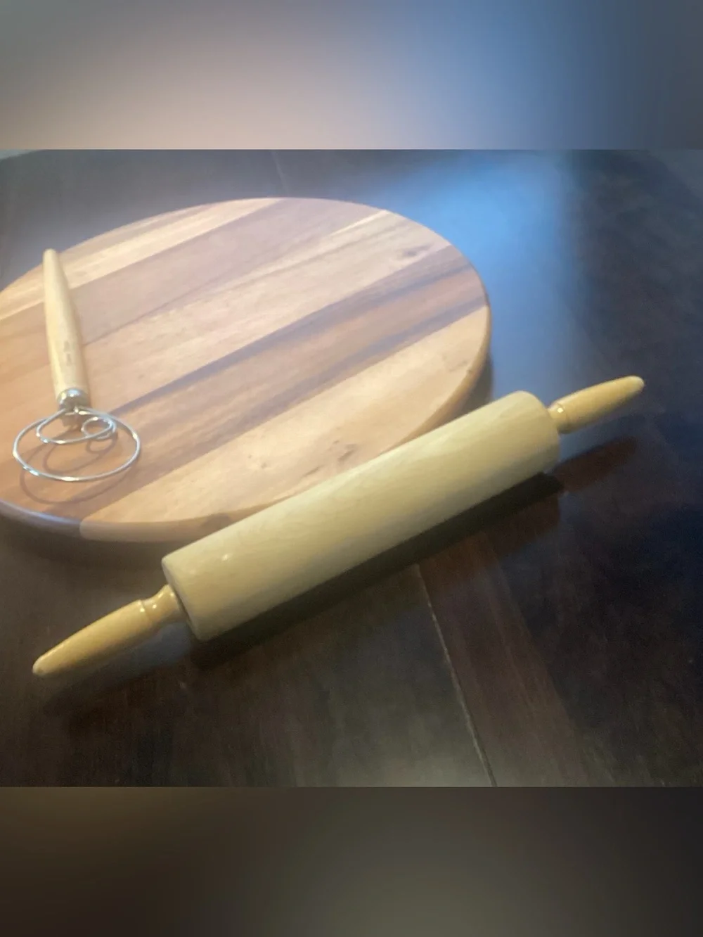 Vintage | Foley Maple Rolling Pin with Ball Bearings and carved handles. EUC